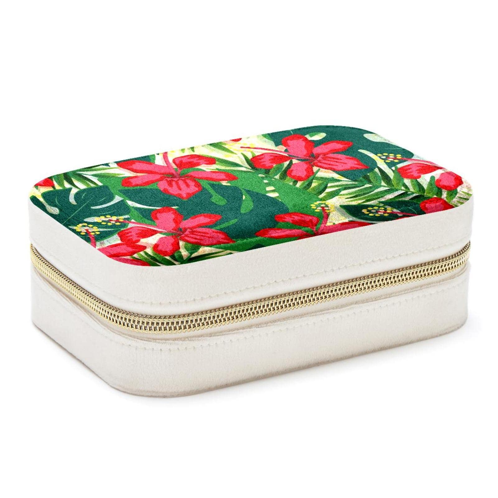 Boîte à bijoux de voyage portable rose rouge coffret colliers filles