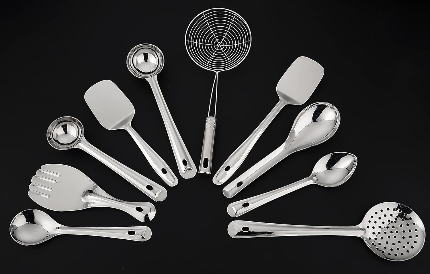 SPRINGWAY - Brand of Happiness | Stainless Steel Chef Choice Cooking & Serving Spoon (Set of 10)