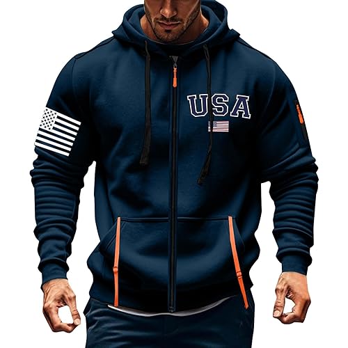 Men Hoodies Quarter Zip Pullover Vintage Solid/Graphic Long Sleeve Workout Hoodie Sweatshirt With Pockets