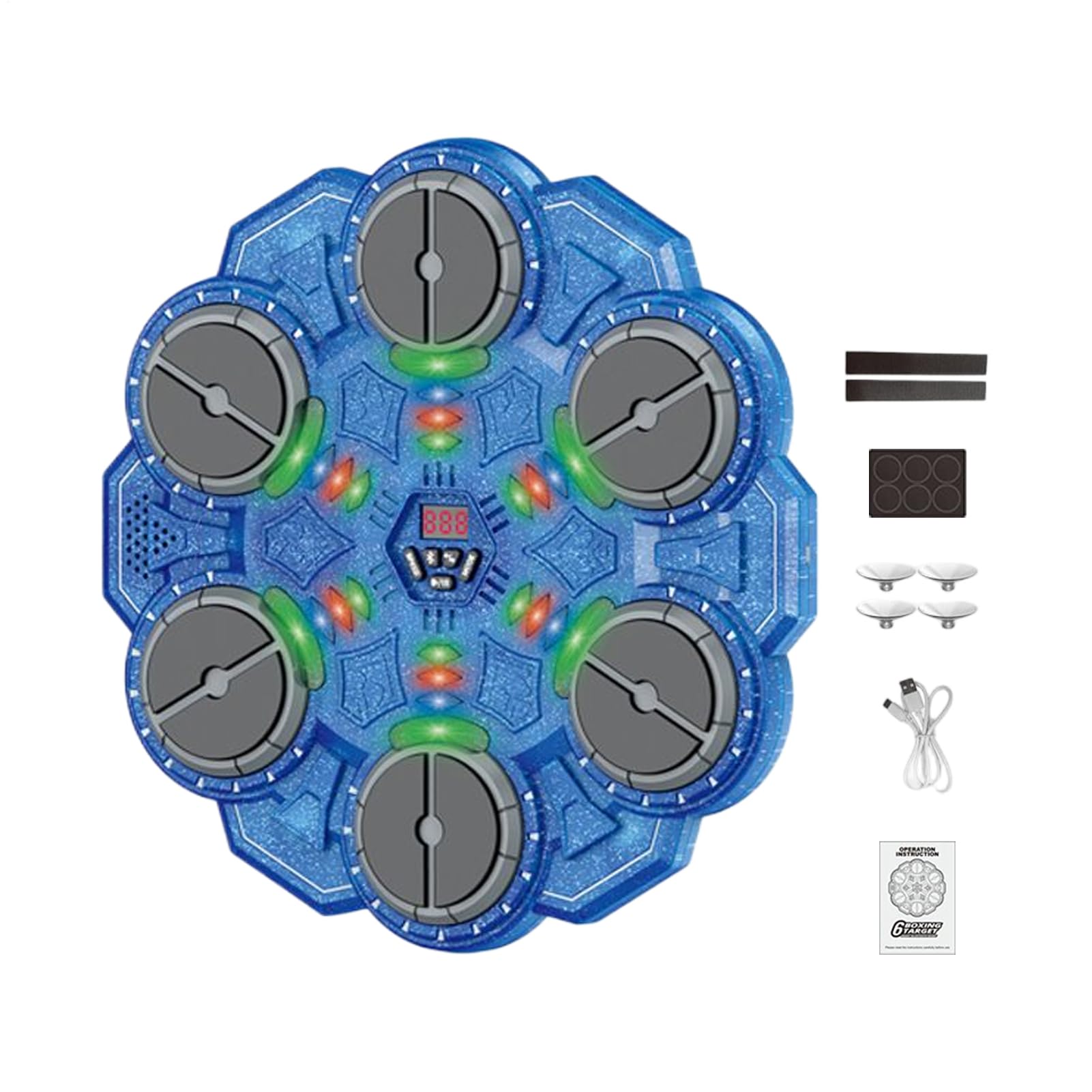 Macchina da boxe intelligente per musica, giocattolo interattivo senza fili, con luce, elettronica, da parete, per ragazzi, palestra, ufficio, soggiorno, casa, camera da letto, sport, fitness