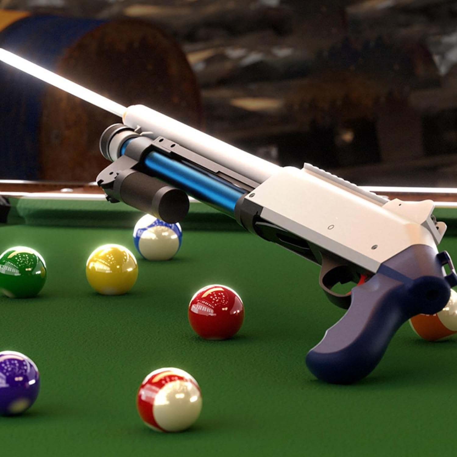 Rifle Pool Cue, Automatic Pool Cue Power Control Precision Shots, Billiard Cue for Players Seeking Accuracy