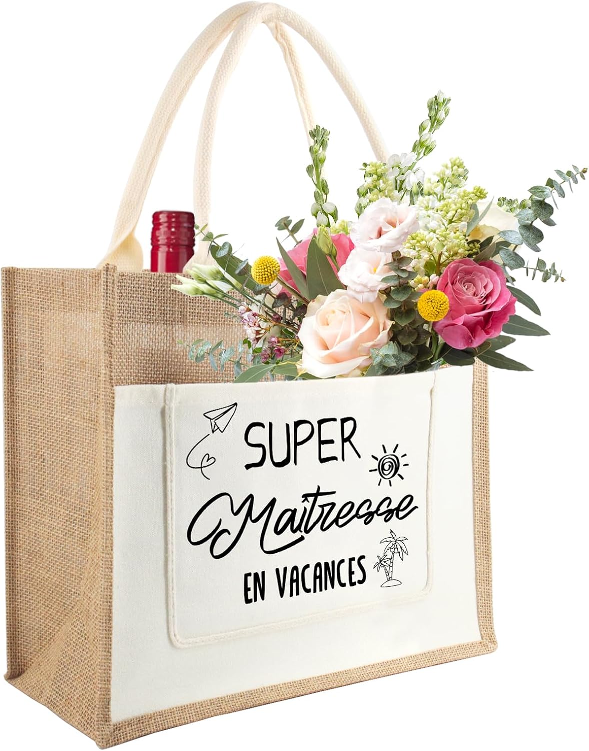 Tarklanda Jute Tas Cadeau voor Mama - Boodschappentas voor Moederdag, Verjaardag en Gepensioneerden