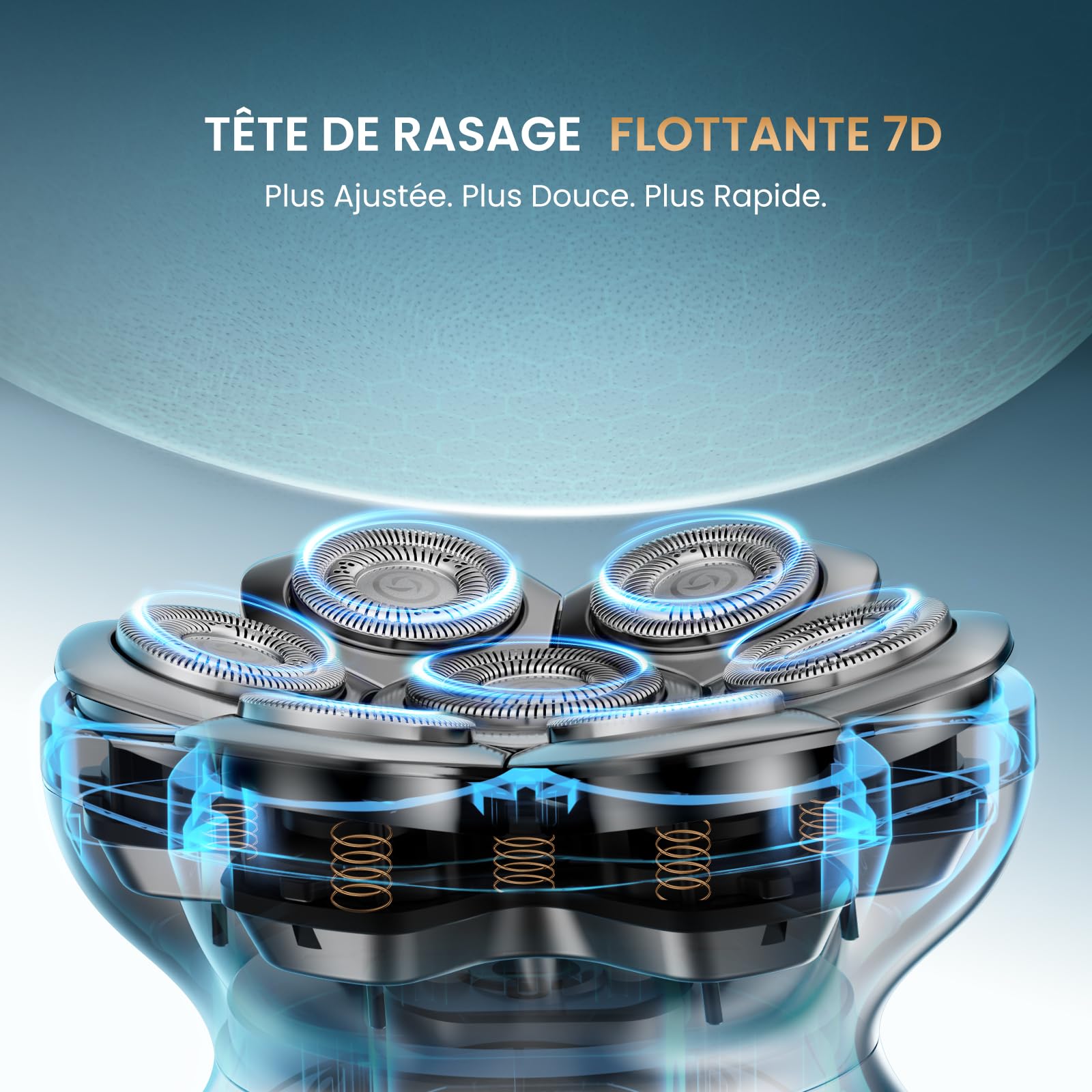 MAXGROOM 2026 Pro Rasoir Électrique Crâne pour Homme, Édition Argent, Tête Magnétique 7D, Moteur 8800 tr/min, Autonomie 140 min, Charge USB-C, Étanche IPX7, Rasage à Sec ou Humide (Argent)