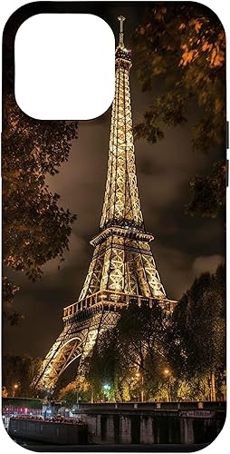 Funda para iPhone 12 Pro Max Scenic Eiffel Tower Paris France at Night Majestic