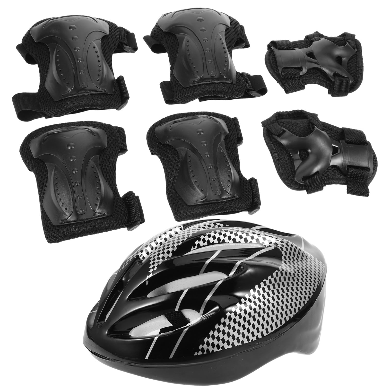 BESPORTBLE 2 Ensembles ensemble d'équipement de protection pour skateboard genouillère casque de protection protège-poignets de planche à roulettes équipement de pour le patinage