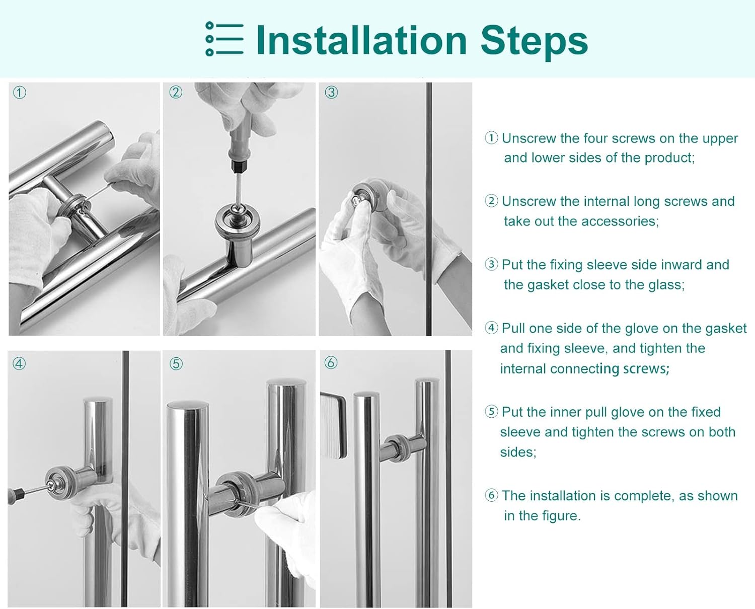 Door Pull Handle Stainless Steel Door Handle Push/Pull Set, Barn Showers Office Modern Doors Pulls Bar Double Sided, 24inch/32inch/40inch/47inch/59inch Long (Color : Rose Gold, Size : 60cm/2