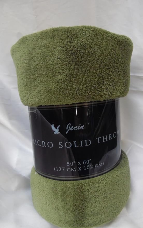 Olive Green : Ultra Soft Cozy Plush Fleece Warm Solid Colors Traveling Throw Blanket 50
