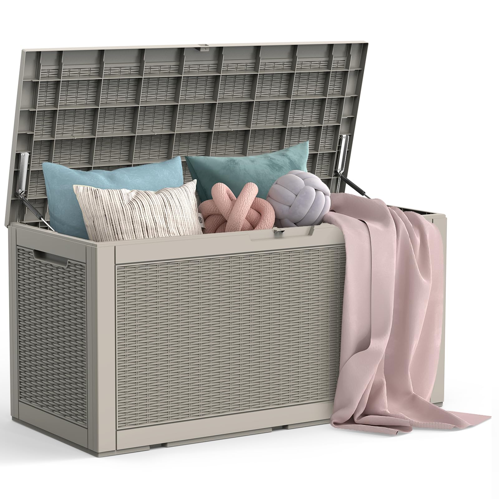 Keter Westwood 150 Gal Outdoor Storage Box for Patio and Pool Accessories