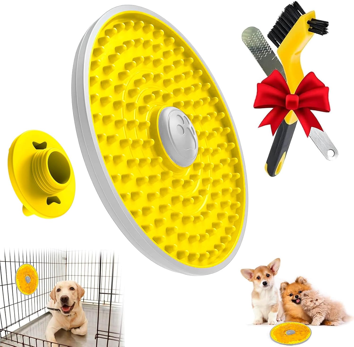 Lick Mat for Dogs Crate, Dog Lick Pads Slow Feeder, Lick Pad Crate Training Toy Crate Lick Plate, Very Suitable Peanut Butter, Treats Yogurt, Bolognese, for Boredom Relief Licking Pad