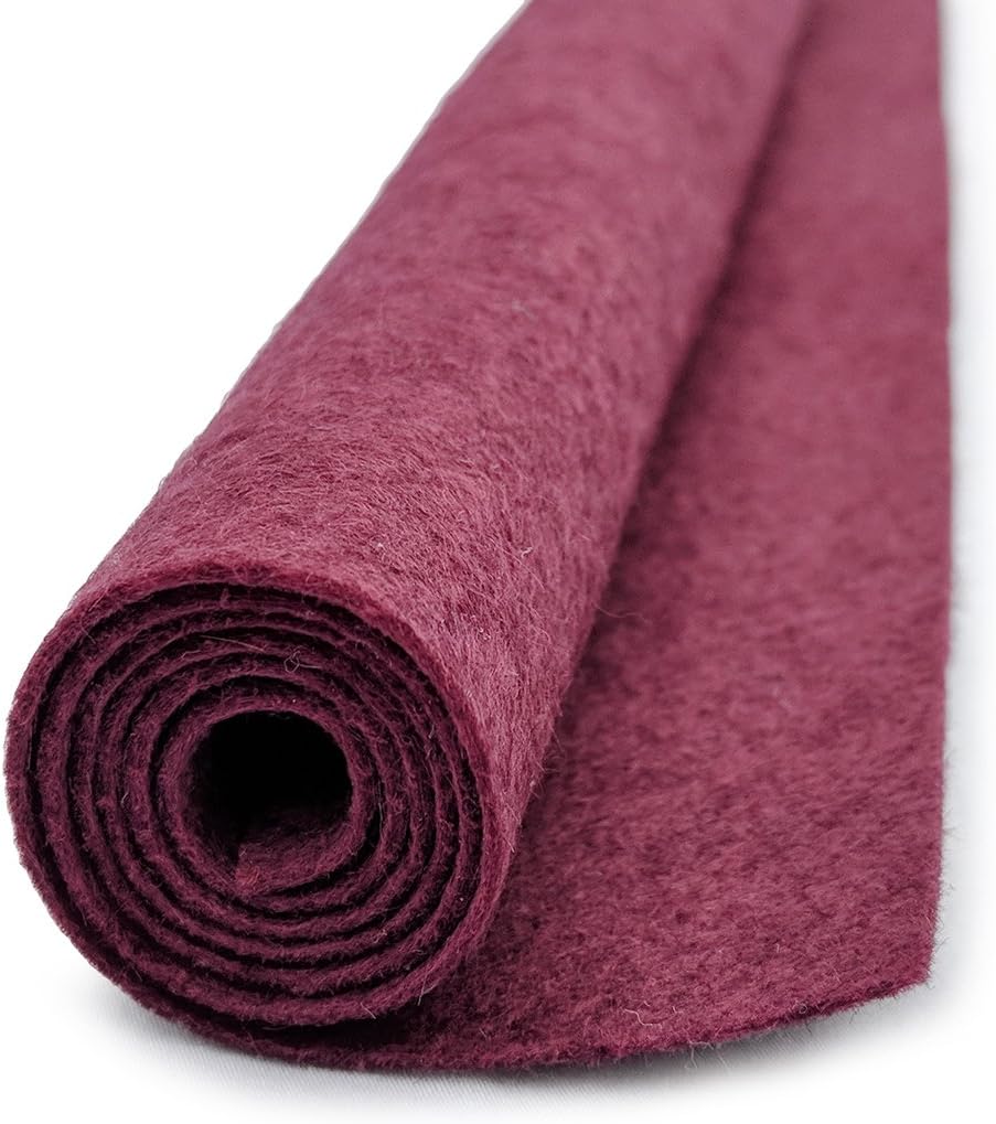 Victorian Rose Deep Red - Wool Felt Oversized Sheet - 35% Wool Blend - 1 12x18 inch sheet