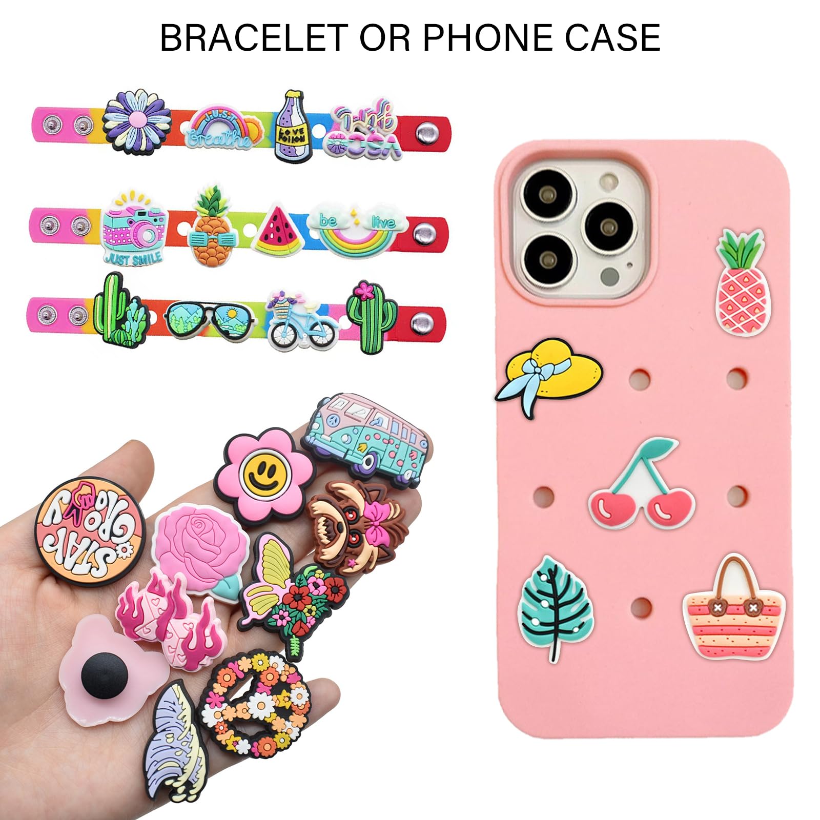JSTHHTT 100 Piezas Adornos para Zapatos,Dijes de Zapatos de Playa Frescos de Verano, Pins Decorativos de Dibujos Animados, Adornos de Zapatos Unisex, Decoración de zapatos para Adultos, Niños y Niñas