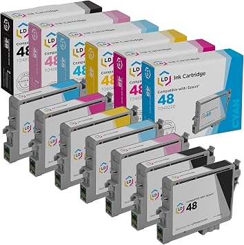 LD Remanufactured Ink Cartridge Replacements for Epson 48 2 Black, 1 Cyan, 1 Magenta, 1 Yellow, 1 Light Cyan, 1 Light Magenta, 7-Pack