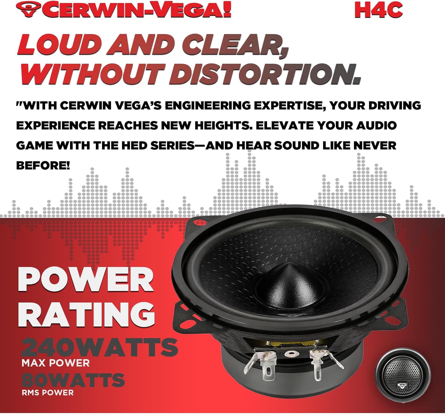 Cerwin Vega HED 2025 Edition 4” 2-Way Component Full Range Speaker System - H4C