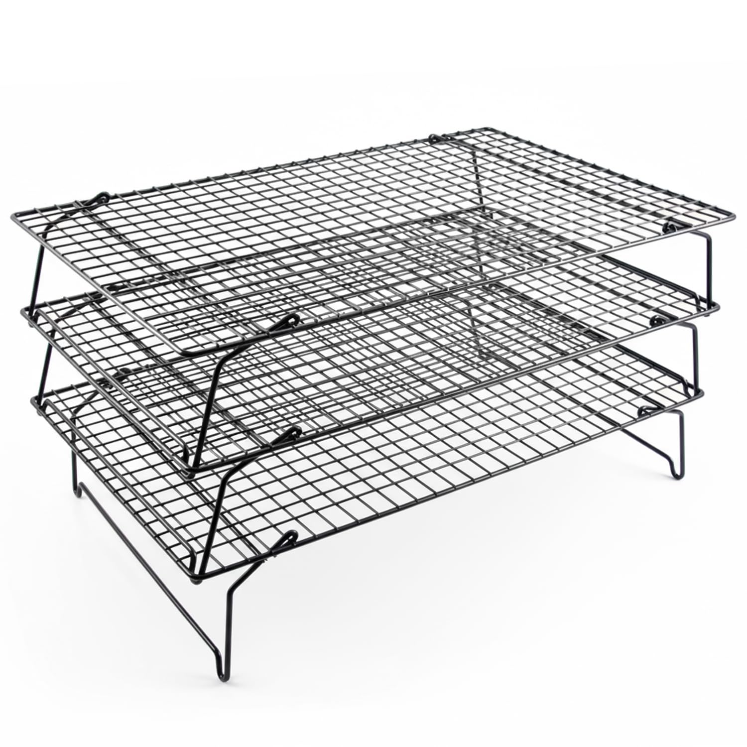 Besto 3-Tier Wire Cooling Rack for Baking | Non-Stick & Dishwasher Safe Cooling Rack Tray for Cakes, Cookies, Muffins, Biscuits & More | Oven Safe & Allows Steam to Evaporate
