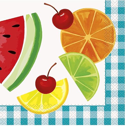 Picnic Party Luncheon Paper Napkins | 7" x 7" | 16 Pcs