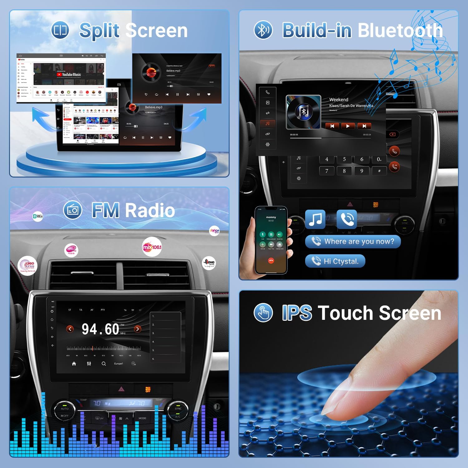 Leadfan Car Radio for Toyota Camry 2015 2016 2017 with Carplay Android Auto, Android 12 Screen for Toyota Camry Radio Bluetooth WiFi GPS SWC, 2G+32G (for Toyota Camry 2015-2017, 2+32G)