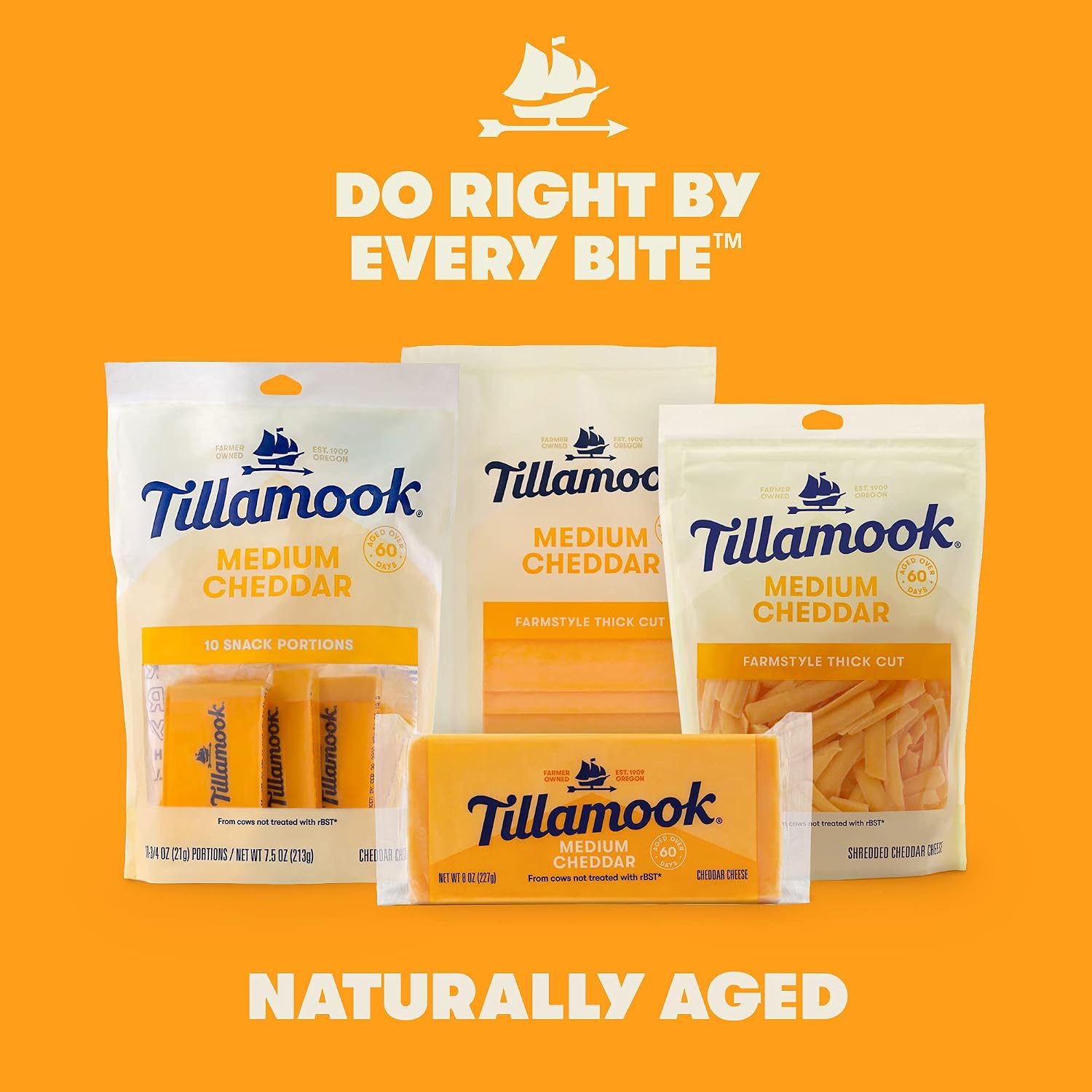 Tillamook Farmstyle Thick Cut Medium Cheddar Shredded Cheese, 8oz