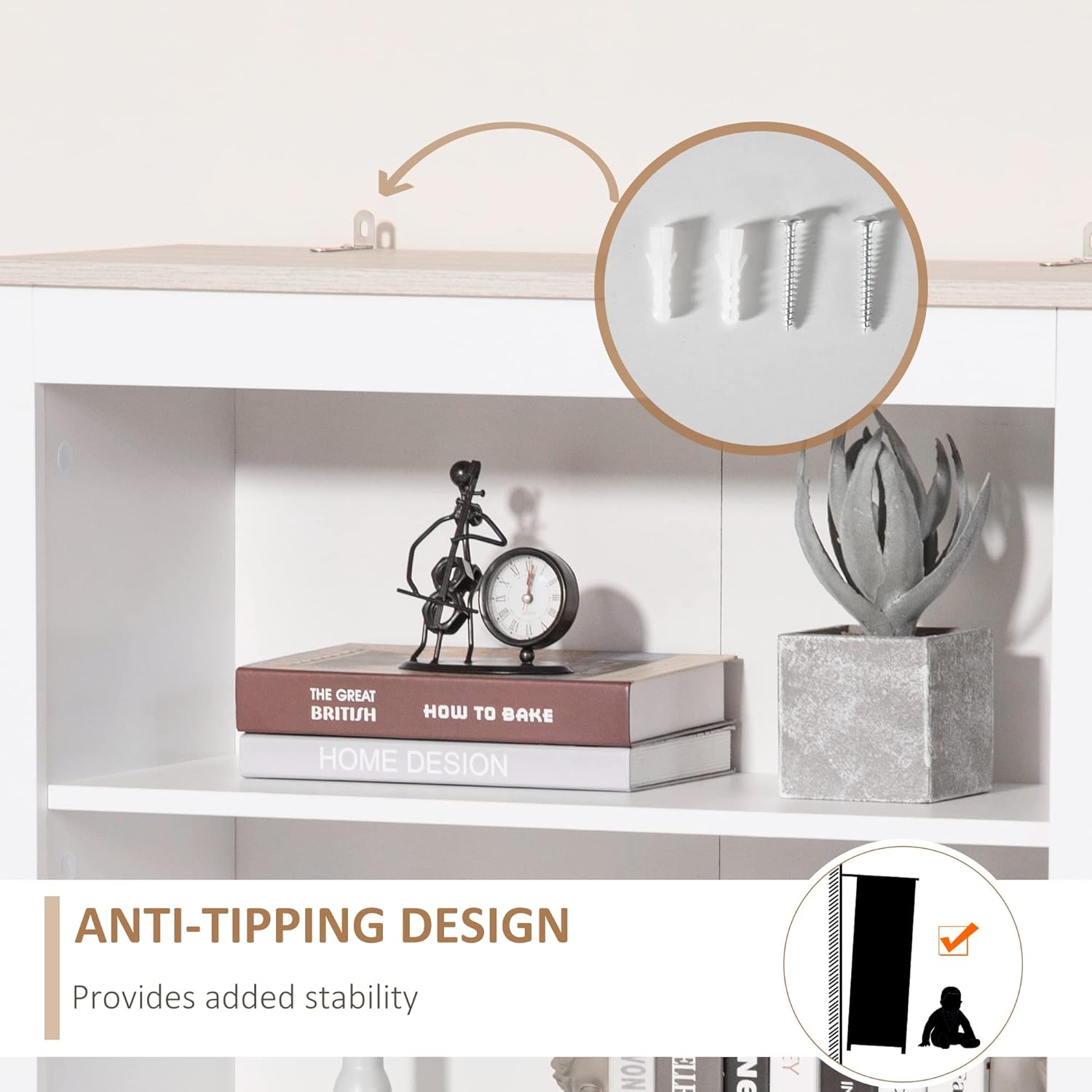 Diagram showing anti-tipping device installation