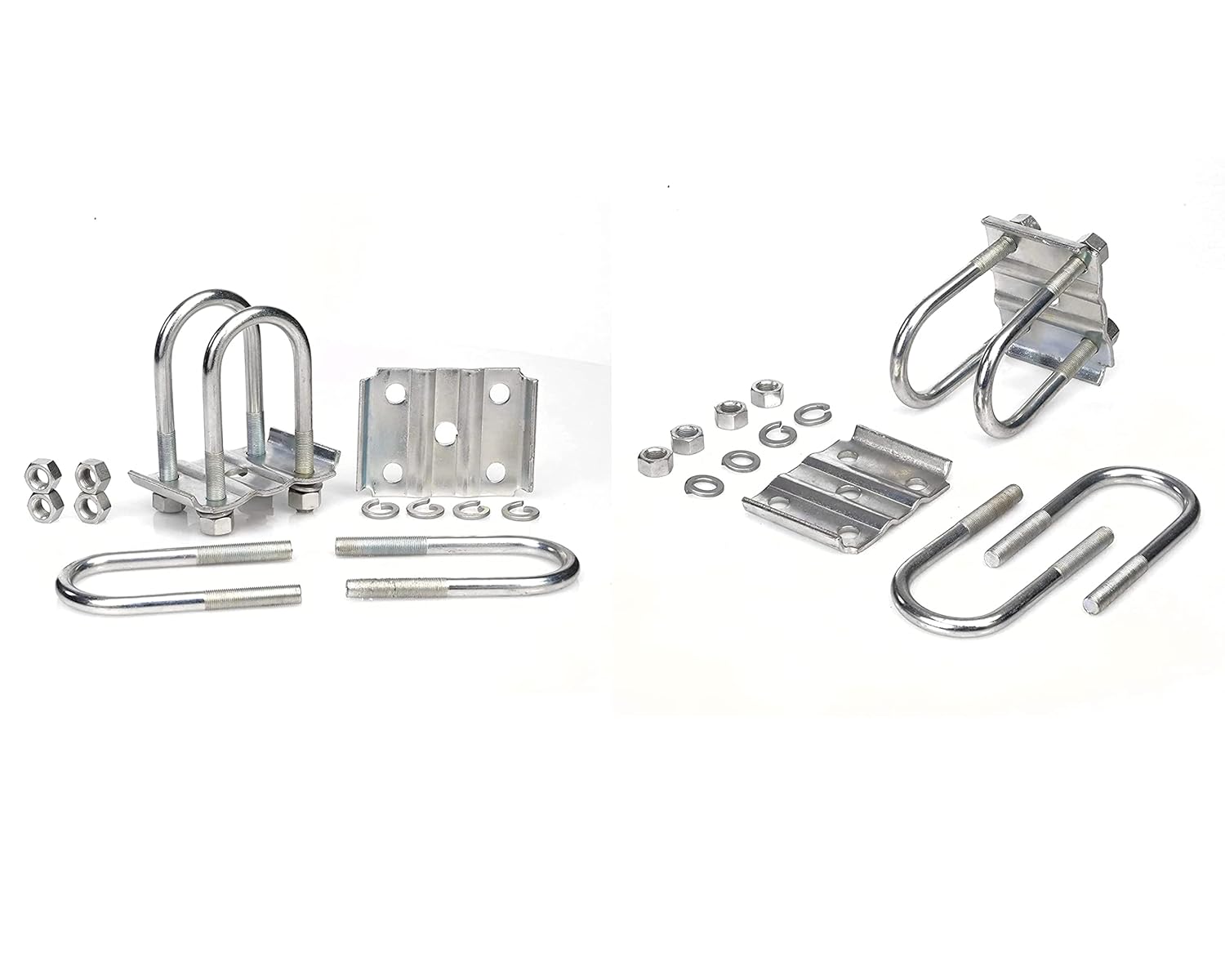 2 Pack Heavy-Duty Trailer U-Bolt Kit for 3,500 lb Axles – Precision Zinc-Plated Alloy Steel (2-3/8” Round Axle, Grade 1018)