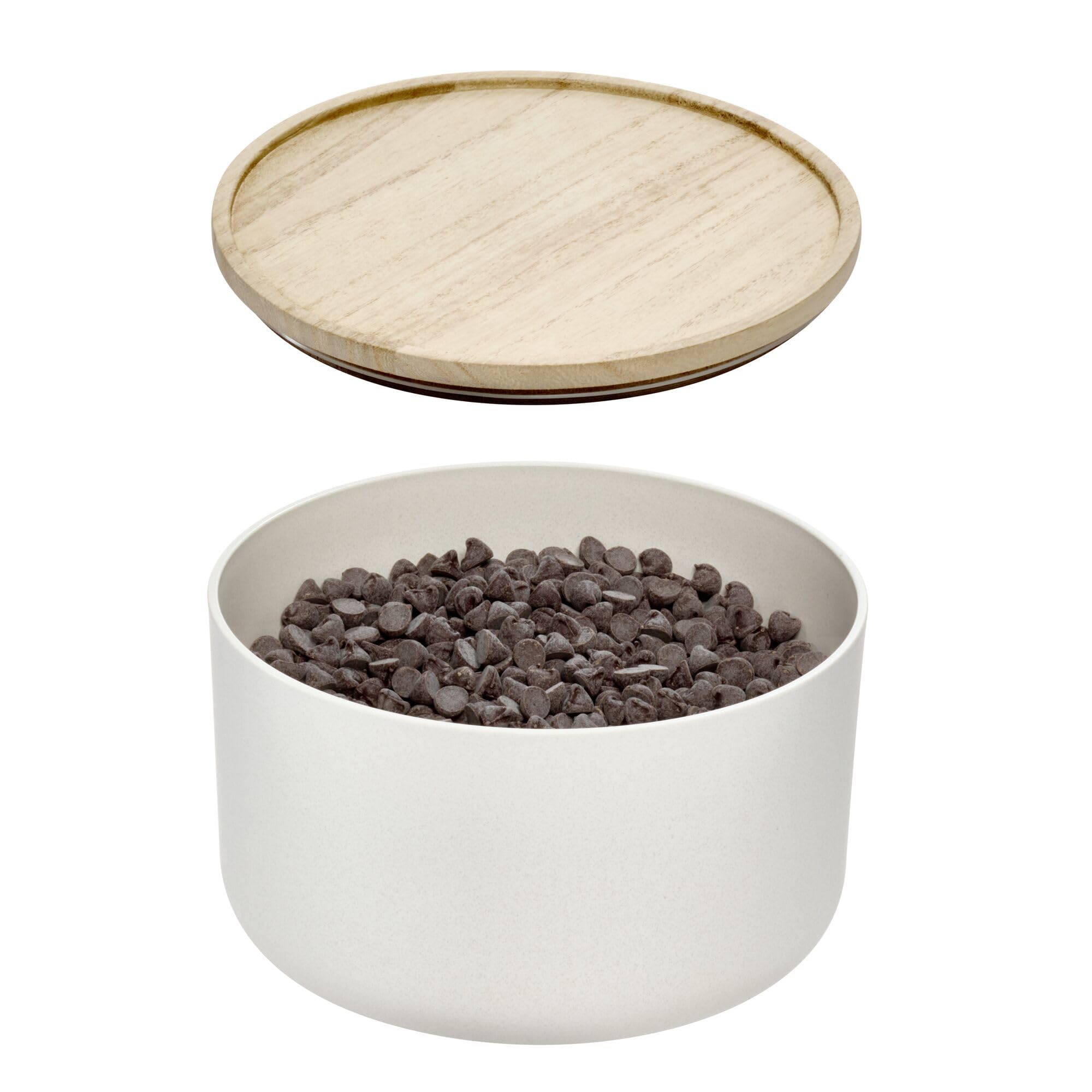 Bol mélangeur moyen iDesign Rosanna Pansino avec couvercle en bois naturel 19,7 cm