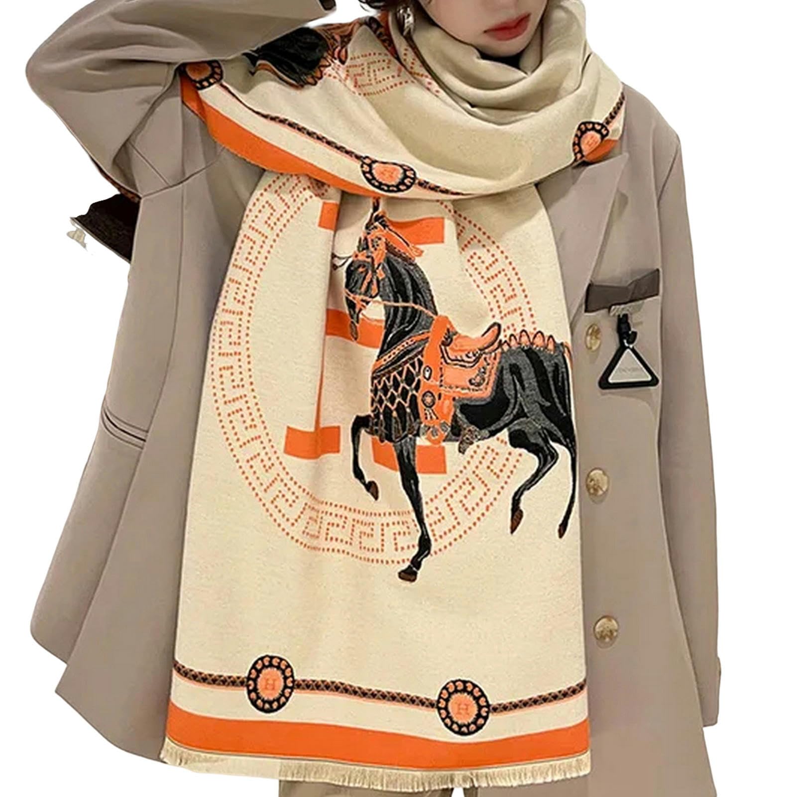 Echarpe Homme Chaleur Hivernale Polyvalente Écharpe en Cachemire D'imitation Multifonctionnelle