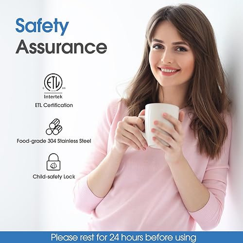 Miniatura 5 de Dispensador de agua autolimpiante 3 en 1 con máquina de hielo, enfriador de agua caliente y fría de carga inferior para botella de 5 galones,