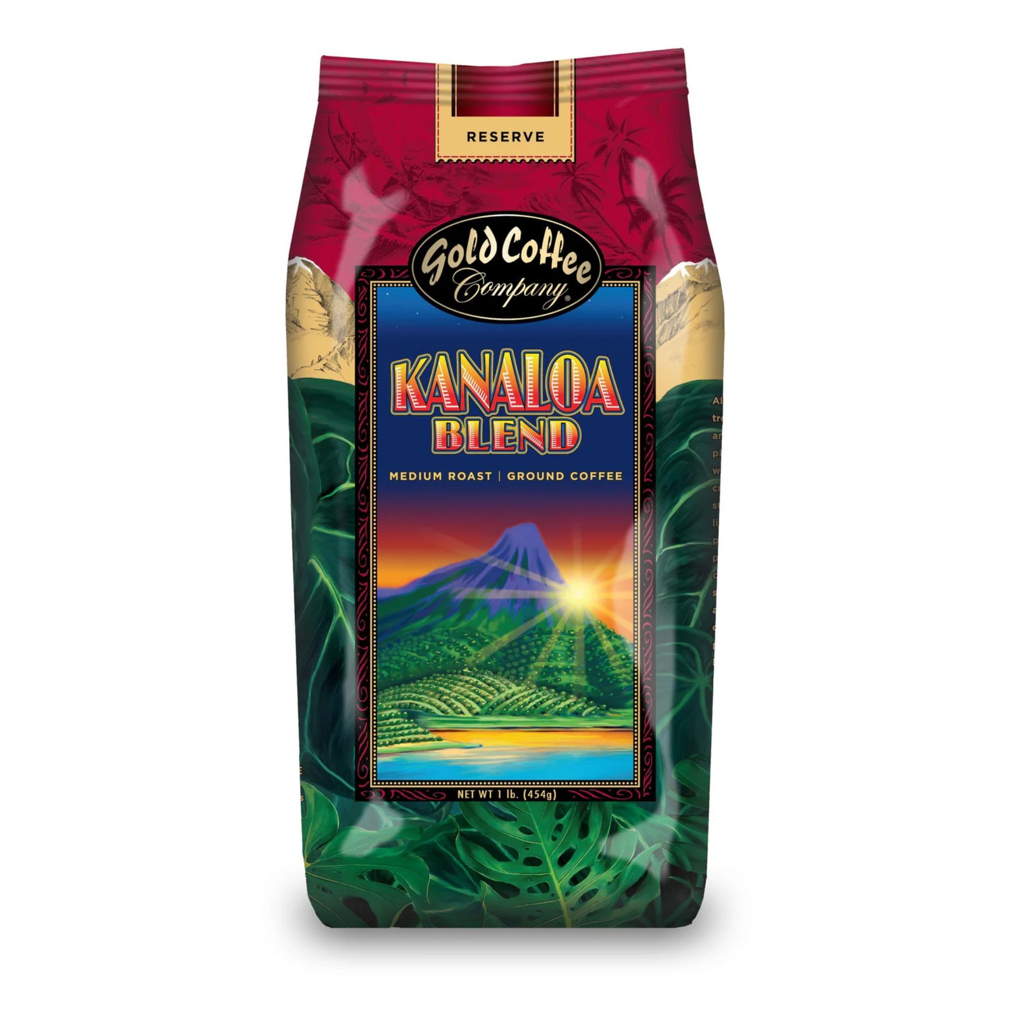 Gold Coffee | Kanaloa Premium House Blend, Medium Roast, Ground |100% Arabica Coffee, 1 lb.