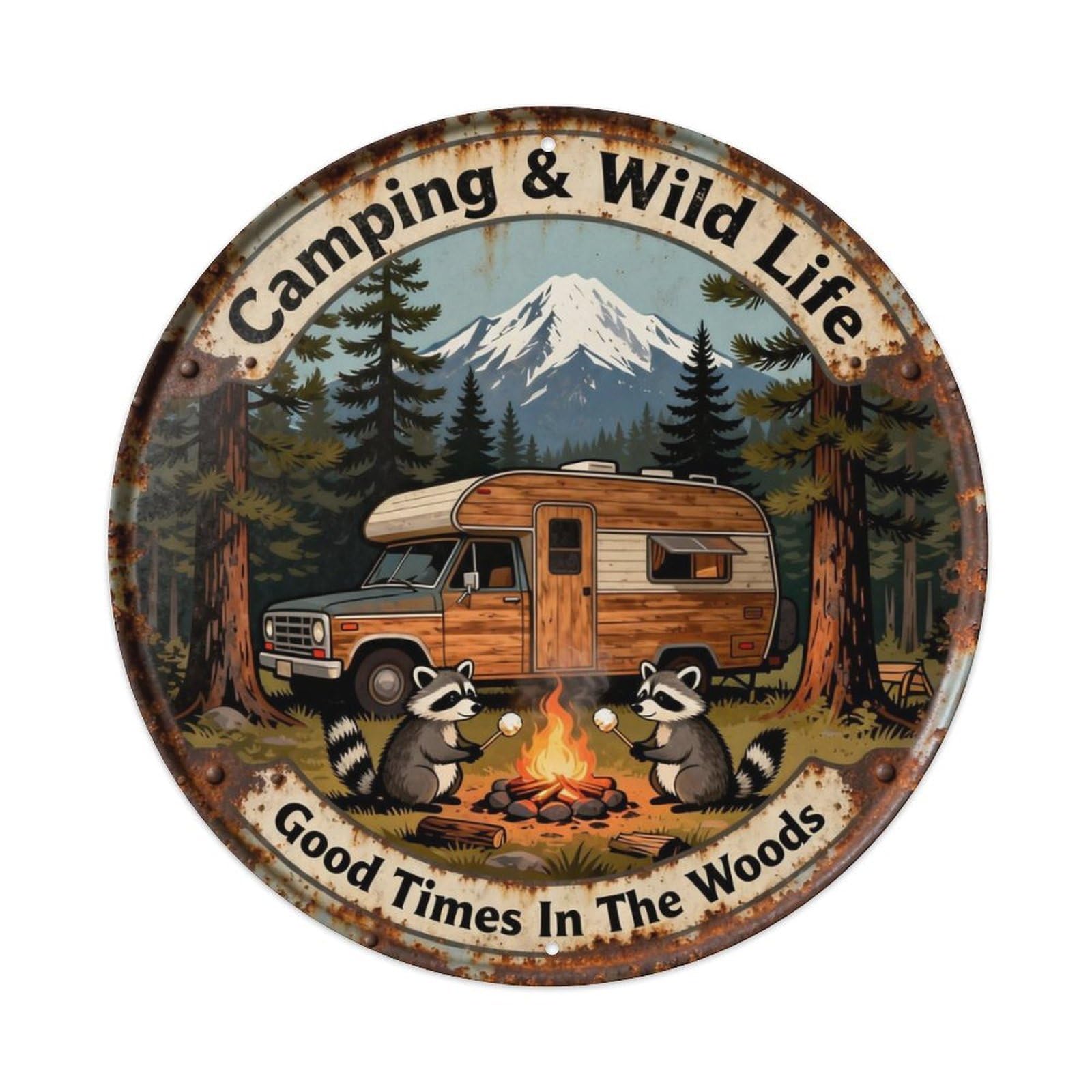 Camping & Wild Life Metal Tin Sign Plaque