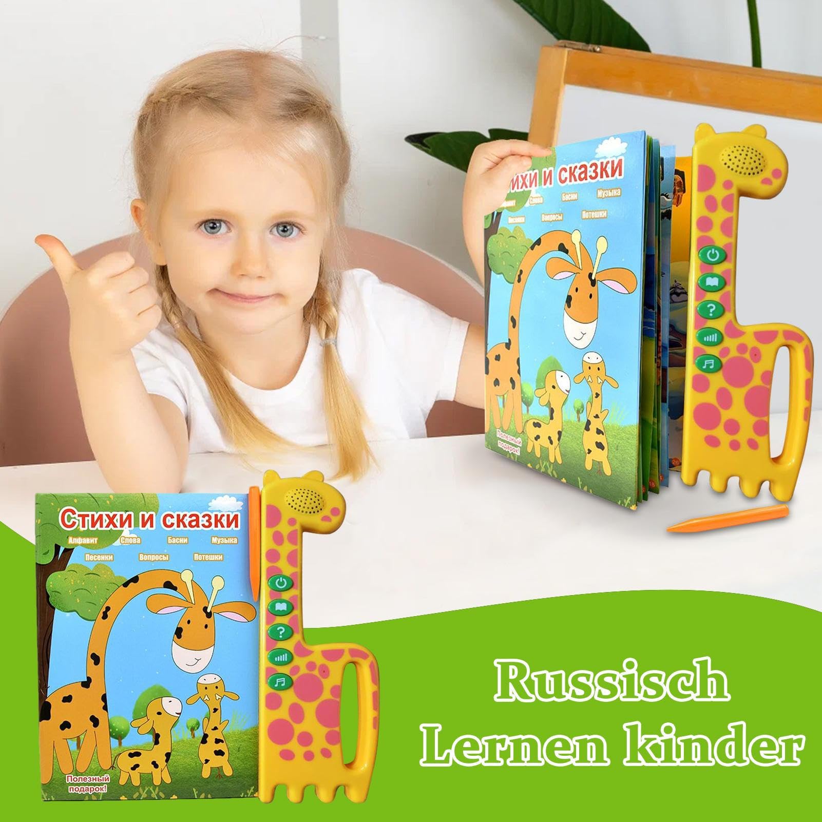 Libros con sonido, libro educativo interactivo en ruso para niños, pantalla y herramienta de aprendizaje de audio para práctica, hogar, viajes, escuela, uso diario