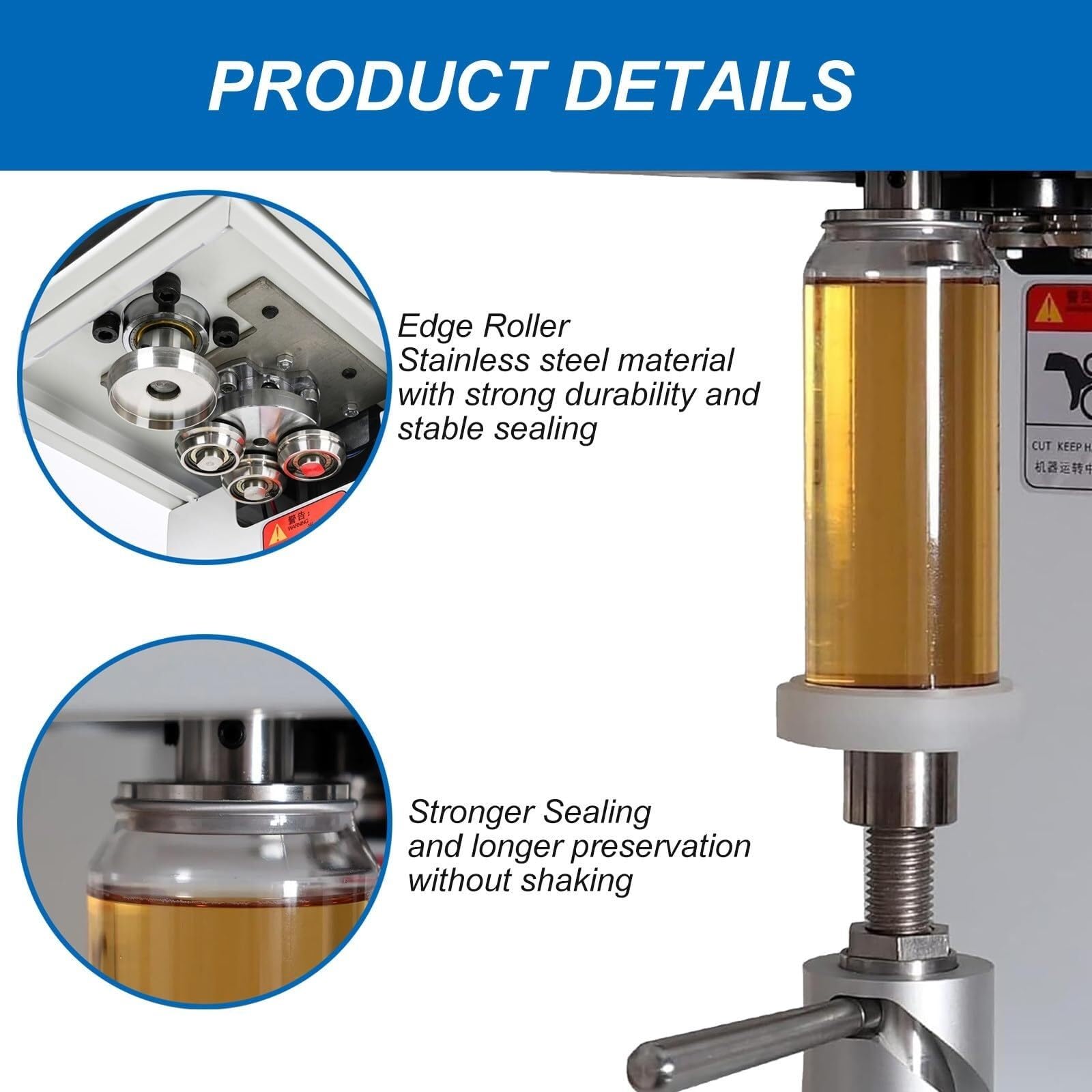 Machine à sceller les gobelets, machine à sceller les canettes électrique pour magasin de thé au lait avec arbre de levage à double protection antichute, dissipation thermique sur une grande