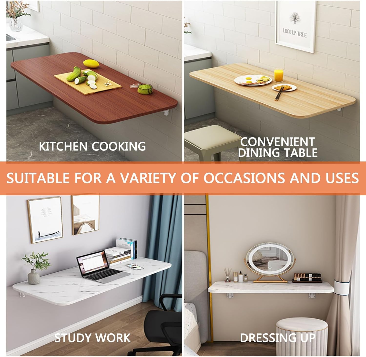 Foldable Wall Mounted Drop Leaf Workbench Table for Small Spaces White 90 * 30cm Ideal for Bar Computer Laptop Space Saving Solution