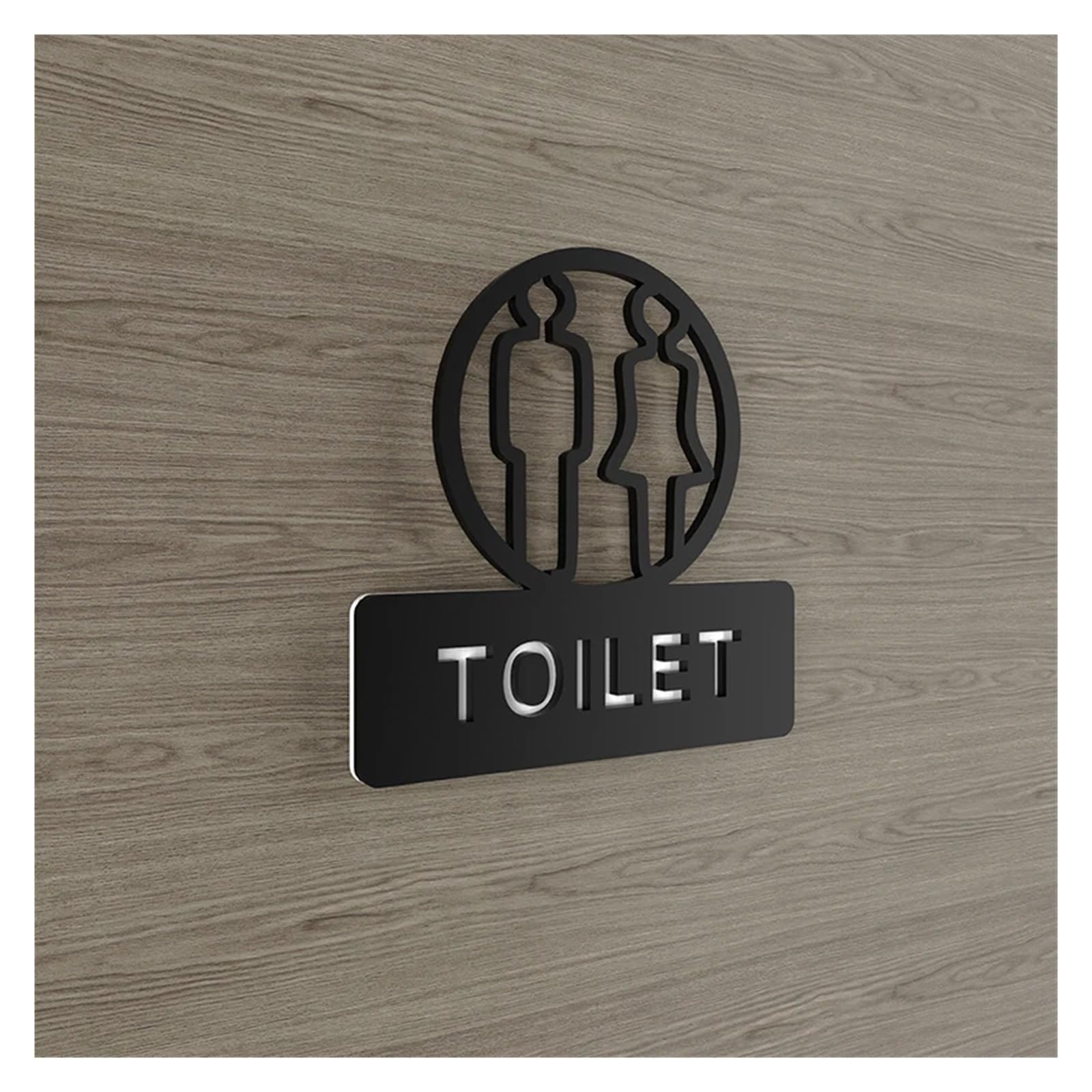 Plaque WC Acrylique Creux créatif Salle de Bain signalisation Toilettes mâle et Femelle Toilette signalisation WC Haut de Gamme Club hôtel Porte coulissante Autocollant Signe(7,20x20cm)