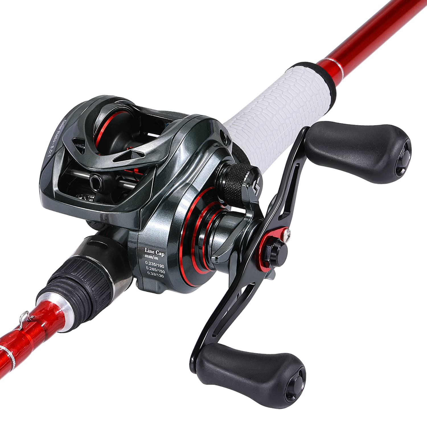 Sougayilang Max Baitcasting 8.0:1 Moulinet de pêche à haute vitesse 8,2 kg en fibre de carbone avec système de freinage magnétique pour pêche en eau douce et salée