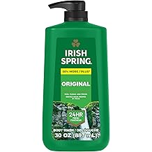 Irish Spring Original Moisturizing Body Wash for Men, 24-Hour Fresh, Face and Body Wash, Biodegradable Ingredients, Paraben Free, Cool Fresh Scent, 30 fl oz Pump Bottle