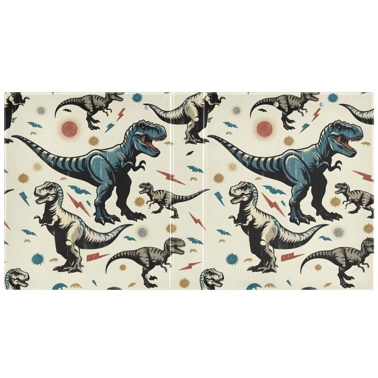 JIPONI Raccoglitore a 3 anelli con dinosauri Rex da 2,5 cm, per uomini, donne, studenti, grazioso organizer per documenti per ufficio e scuola, 1 pezzo