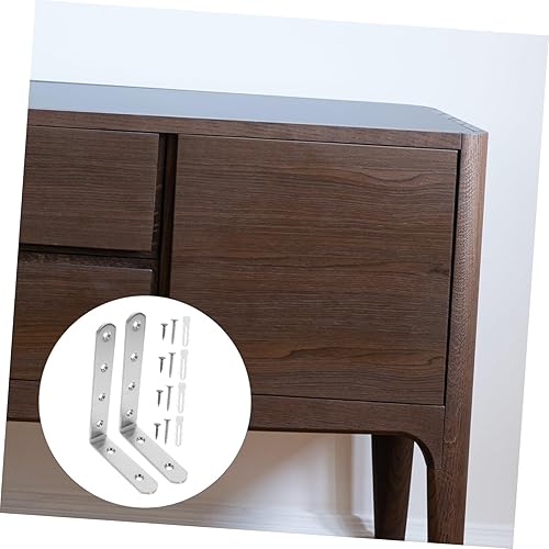 Miniatura 9 de DECHOUS Kit de 2 puntas para muebles a prueba de anclajes con soportes angulares para armarios y estanterías con anclajes de pared duraderos gruesos