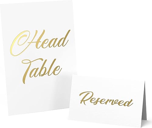 Paquete de 10 letreros de mesa reservados dorados y números de mesa dorados del 1 al 30 para bodas, recepciones, fiestas, restaurantes, números de