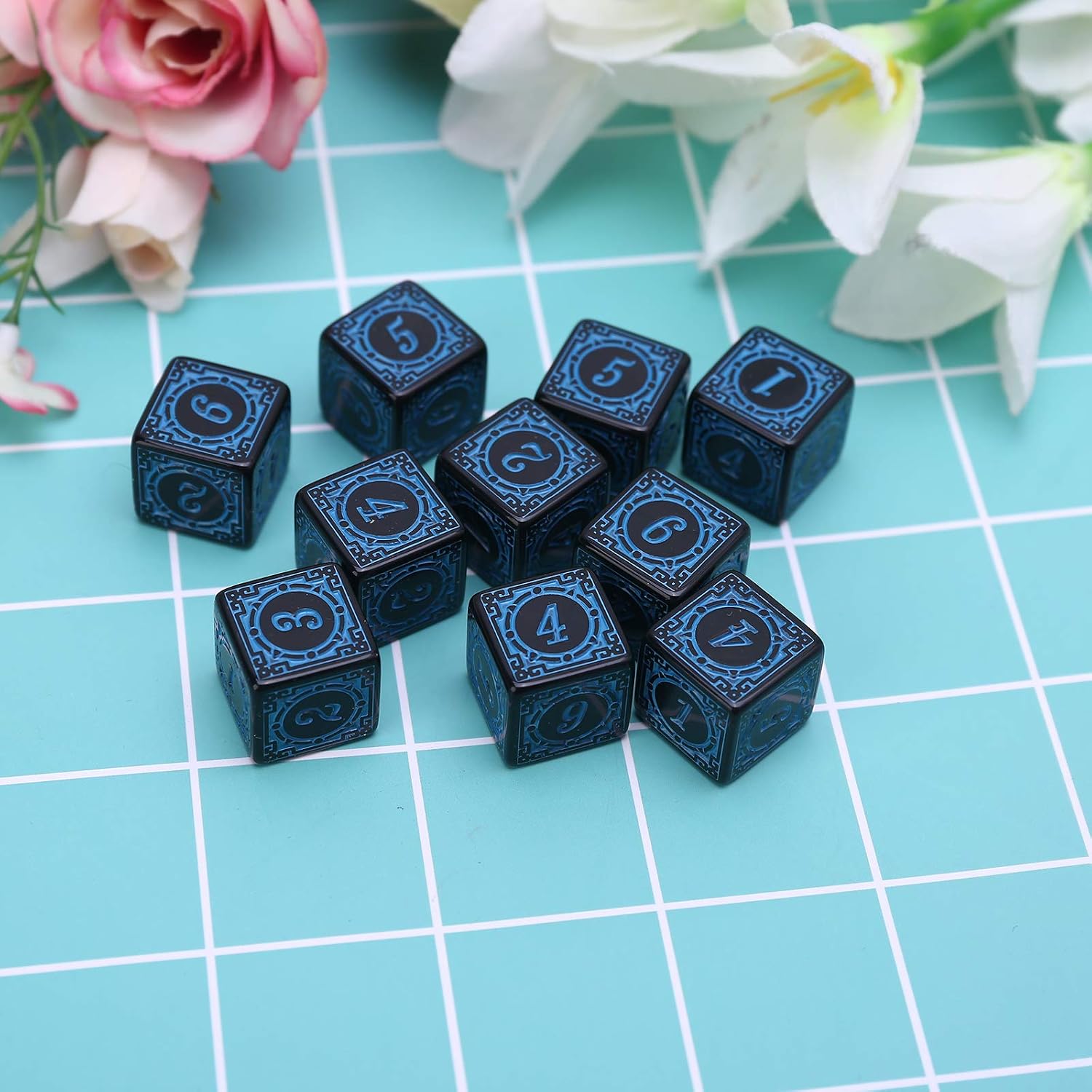 10 Pcs Acrylic Polyhedral Dices Role Playing Table Game Dices Six Sided Dices Square Edged Dices Mahjong Accessories image 4