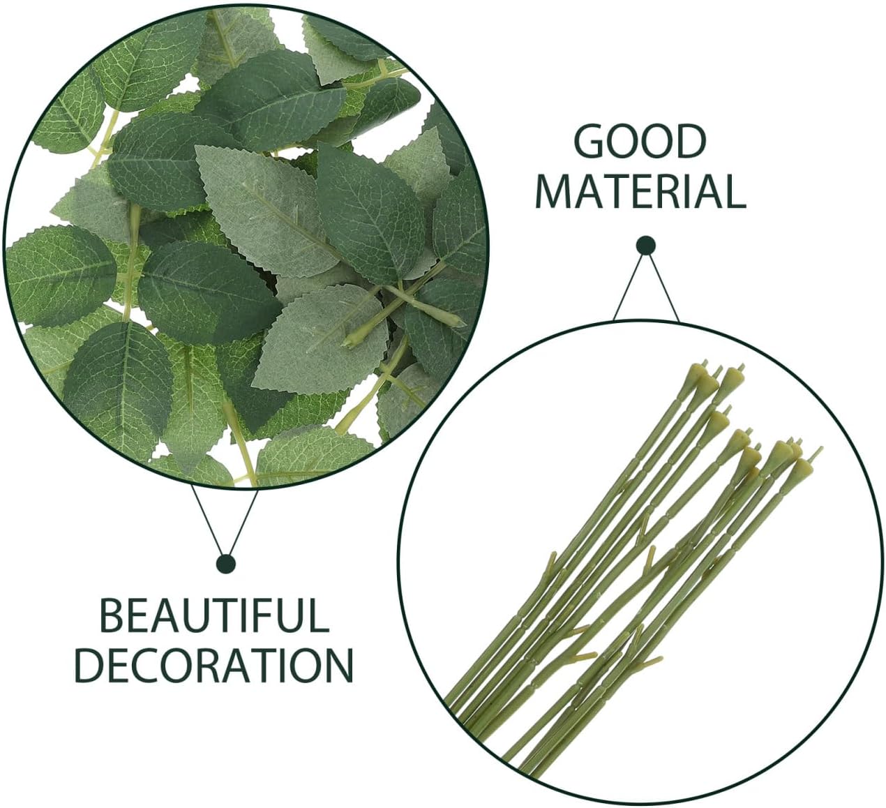 OUNONA Floral Stem Wire with Leaves 10 pcs Artificial Rose Stems Bendable Craft Flower Wire for DIY Handmade Floral Arrangements Wedding Bouquets Boutonnieres Corsages Package Adornments