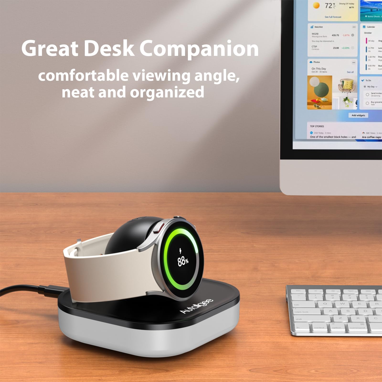 Supporto di ricarica per Samsung Galaxy Watch, dock di ricarica magnetico con luce e cavo USB per orologio 8/8 Classic/Ultra (2025)/Ultra/7/6/6 Classic/5/5 Pro/4/4 Classic/3/Active/FE