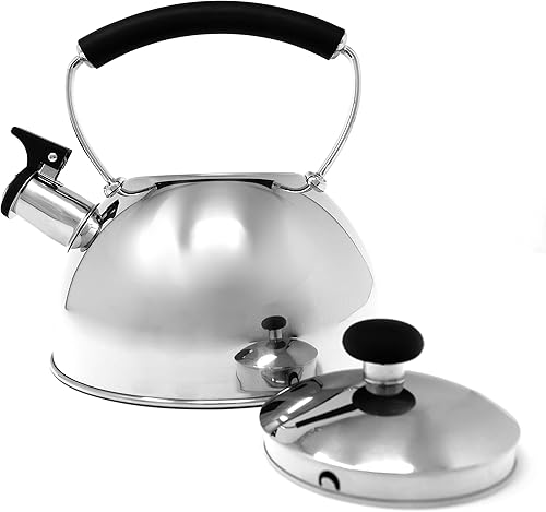 Miniatura 5 de Norpro Hervidor de té silbante de acero inoxidable 8.5" x 7.875" x 7.875"