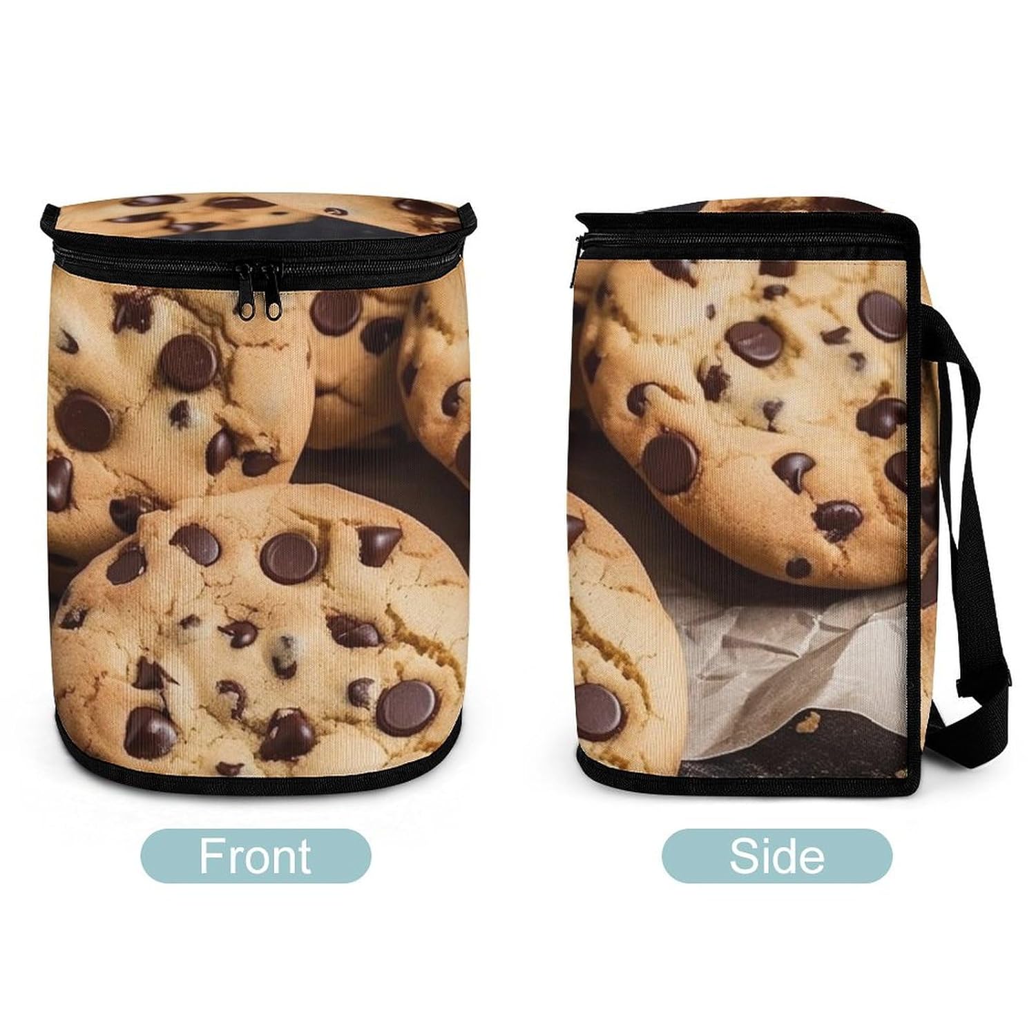 Hanging Car Trash Bag Chocolate Chip Biscuit Printed Car Garbage Storage Bag Leakproof Car Trash Can Portable Garbage Storage Bags