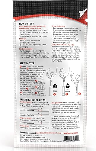 Miniatura 2 de CheckUp-RapidBac - Inmunoensayo rápido para la detección de niveles de bacterias grampositivas y gramnegativas (UTI) en orina de gatos o perros.