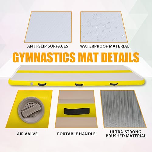 Miniatura 4 de Tuxedo Sailor Inflatable Gymnastics Mat with Electric Pump, Storage Bag, Repair KitAir Mat for Home Training, Cheerleading, Yoga