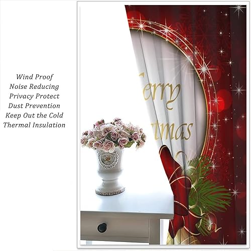 Miniatura 5 de Cortina opaca de Navidad para ventana, campanas de Navidad, festivales, decoración de atmósfera, cortina para sala de estar, habitación de los