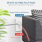 K KASONIC 3 Prong 12 Feet Twin Extension Cord Power Strip, 6 Feet on Each Side, Flat Head Outlet Plug, 6 Outlets, Double Extension Cord Splitter for Indoor Use, ETL Listed, White