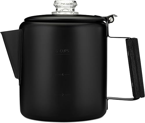 Miniatura 9 de COLETTI Bozeman Black Percolator Cafetera — Cafetera de Camping — El Percolador Más Elegante de Estados Unidos – SIN Aluminio o Plástico [9 tazas]