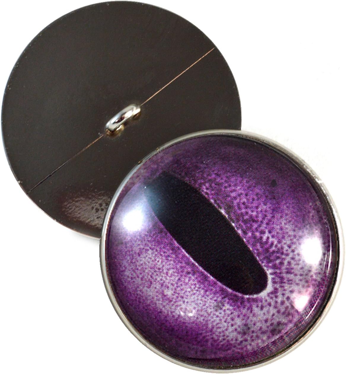 Purple Octopus Sew On Glass Eyes 30mm Buttons with Loop for Crocheted Doll Stuffed Animal Soft Sculptures or Jewelry Making Crafts - Set of 2