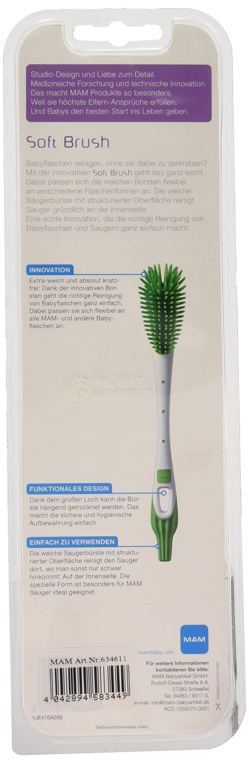 Istruzioni in lingua straniera - MAM Soft Brush, Scovolino per biberon, Blu (blau)