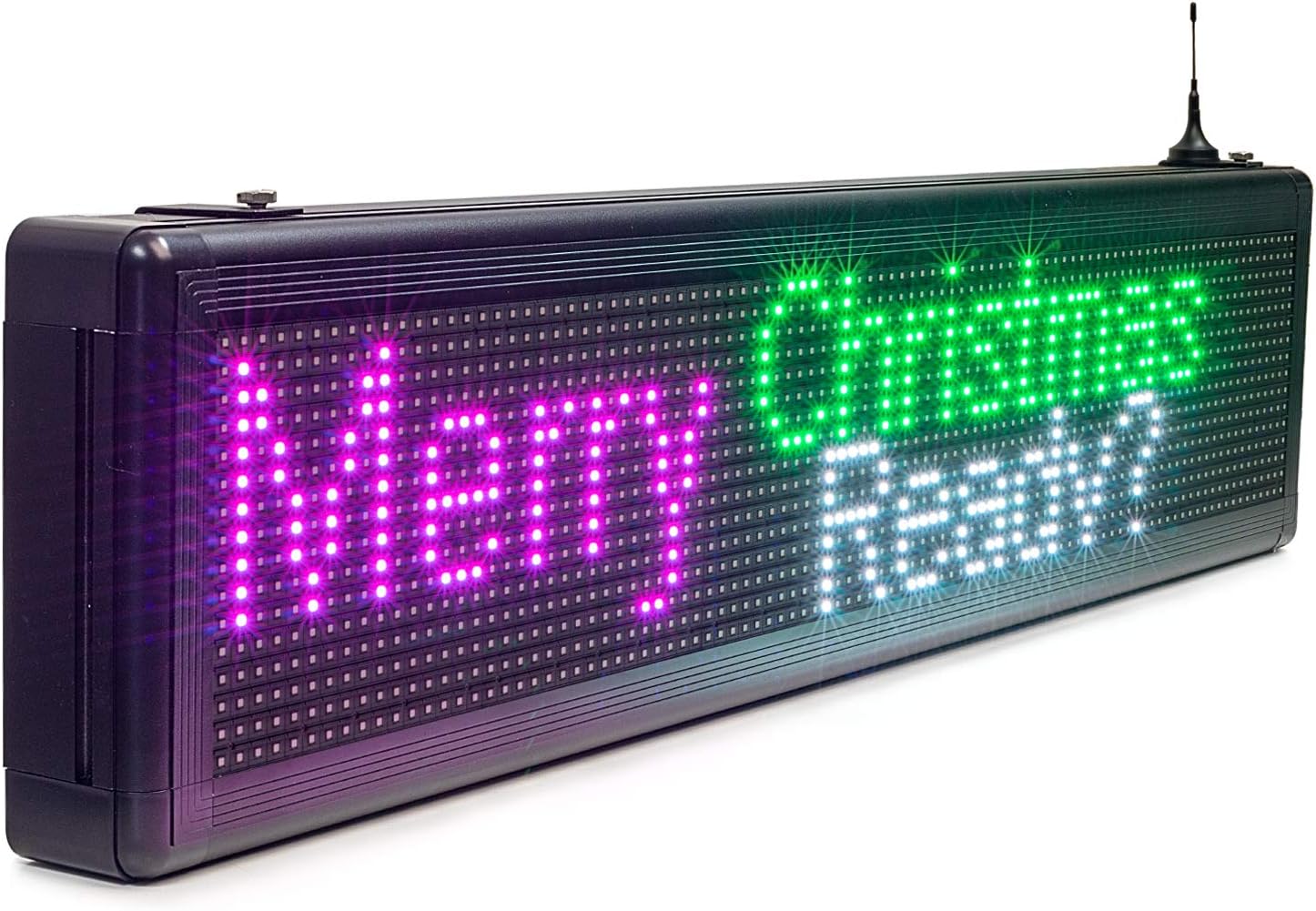 Leadleds P10 SMD Outdoor Waterproof RGB Full Color LED Display Message Board WiFi Programmable Scrolling Information Temperature Signage (L40.5” x W9")